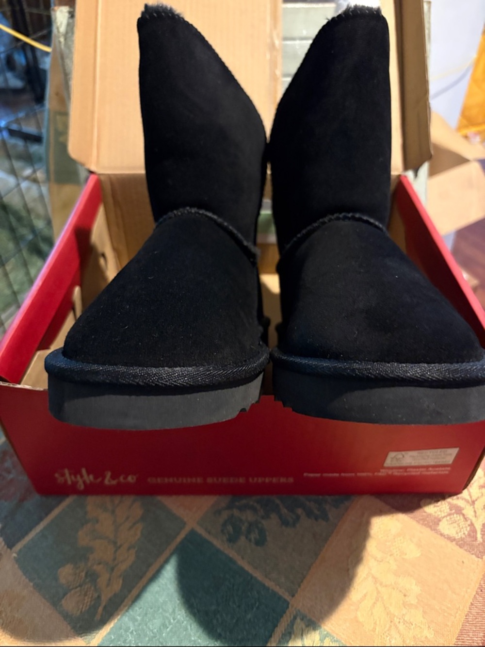 Style & Co. Black Ankle Booties